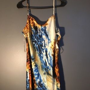 Body Central Blue/Brown Knee Length Dress (XL)